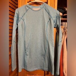 blue long sleeve sports top